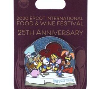 Disney Food and Wine Festival Pin - 2020 Alice In Wonderland - 25th Anniversary